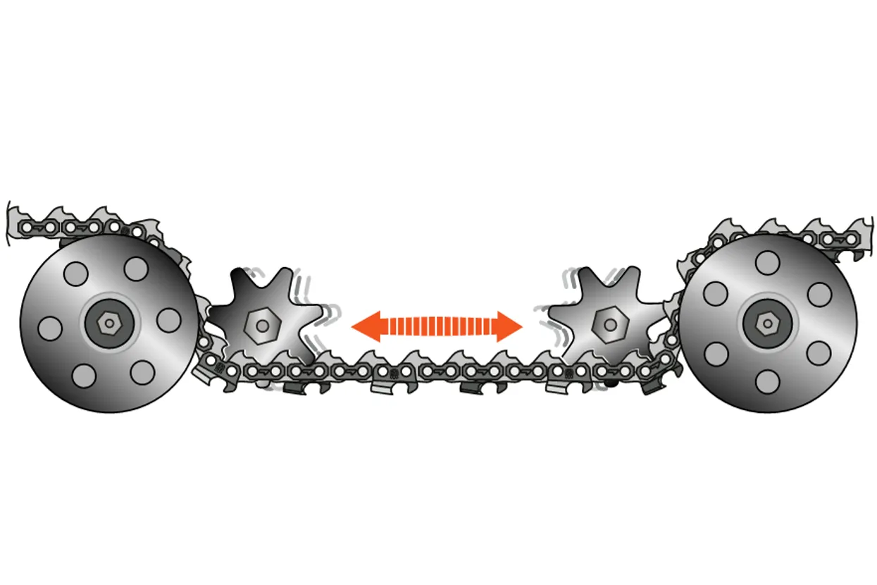 Pre-stretched chain