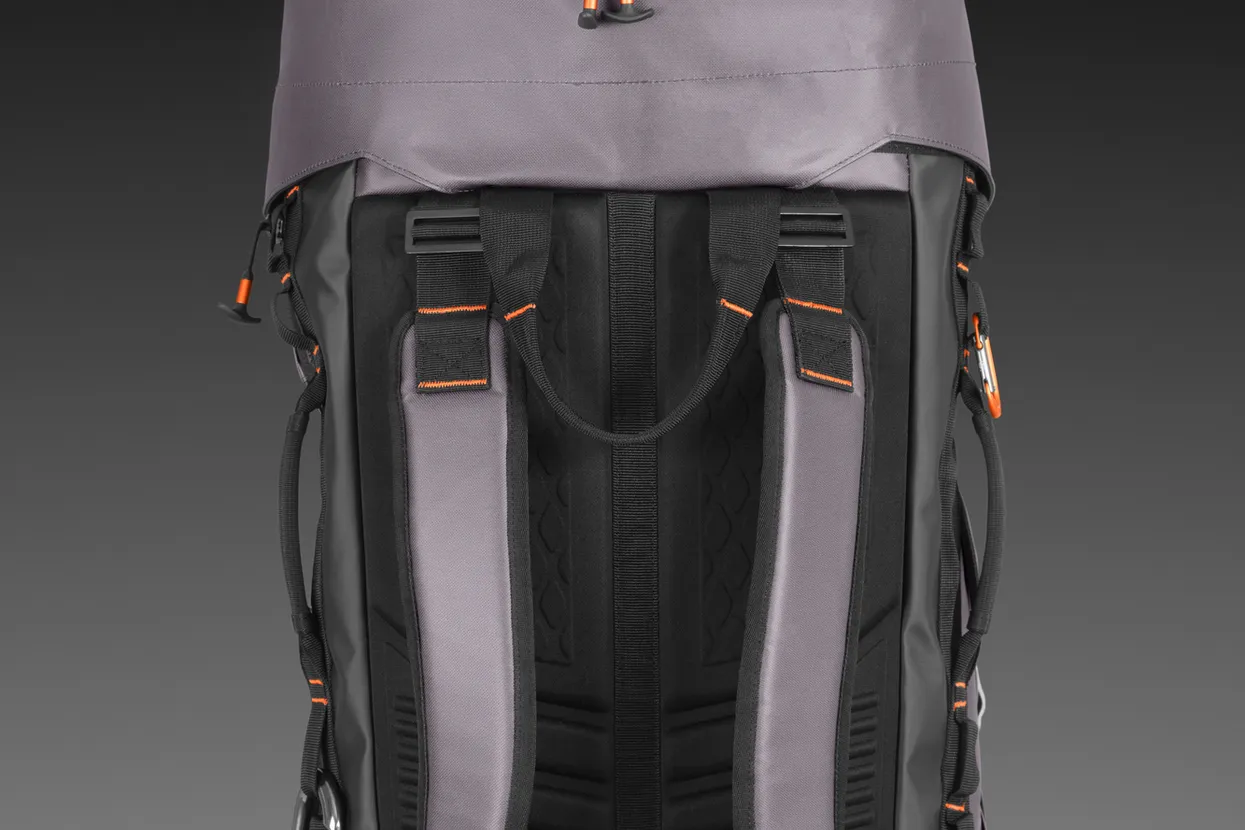 Moulded back padding provides comfort