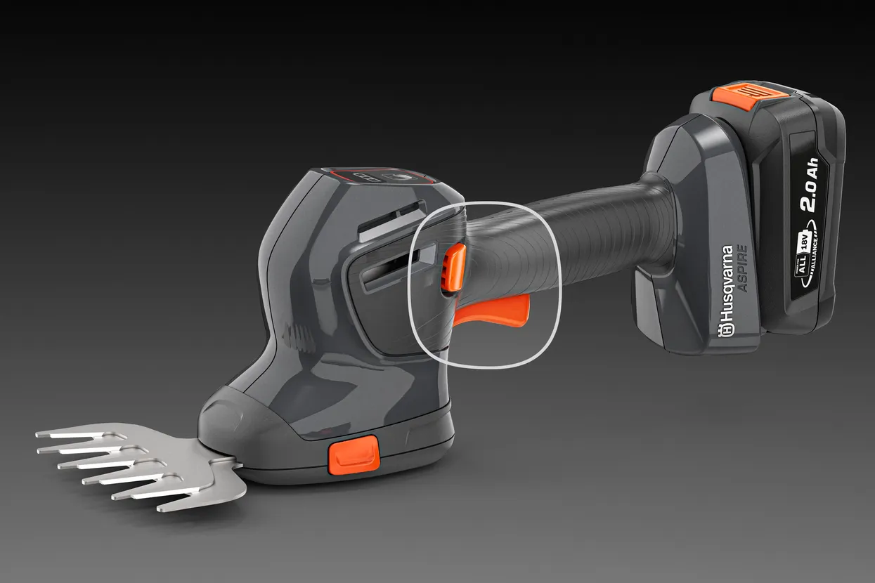 The sleek black design complemented by orange details that intuitively guide you to all interaction points.